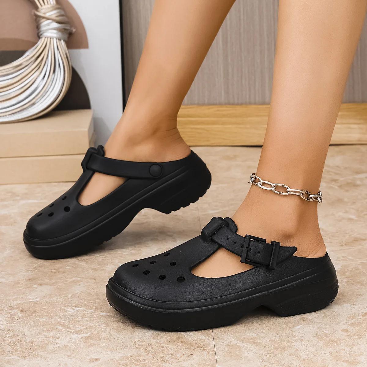 2025 Women's Summer Mary Jane Clogs EVA One-piece Slippers Sandals Footwear