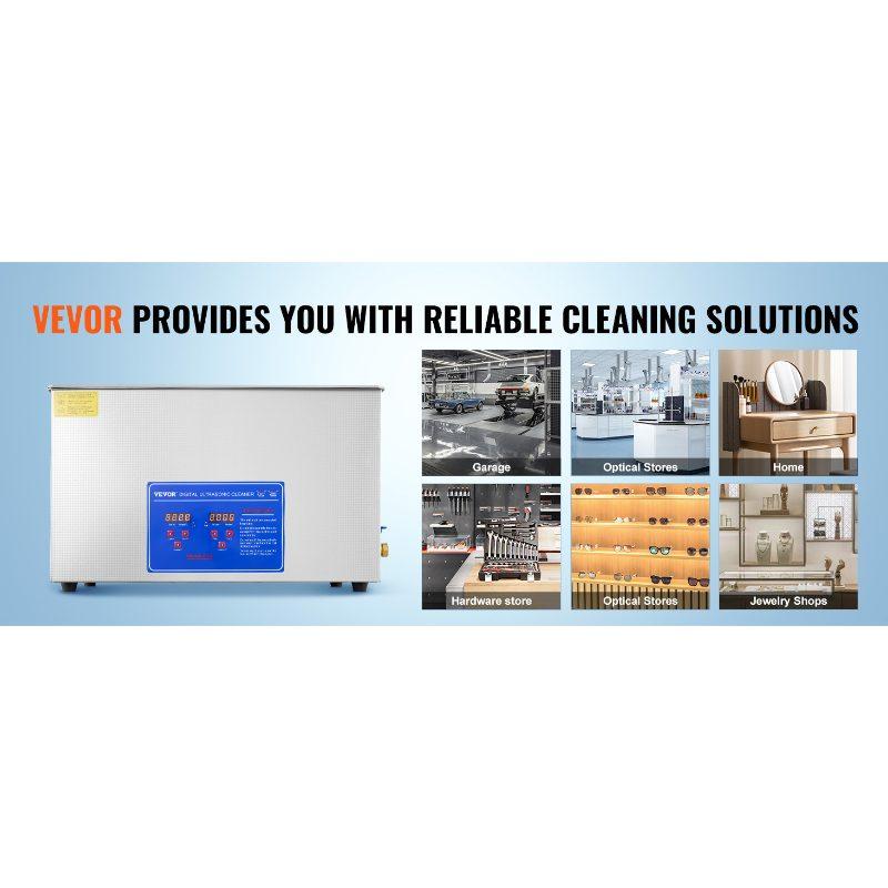 VEVOR Professional Ultrasonic Cleaner, 30 L Ultrasonic Jewelry Cleaner with Digital Timer Heater, Stainless Steel Industrial Sonic Cleaner 40kHz for Glasses, Watches, Rings, Small Parts