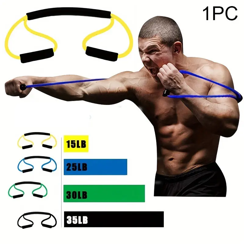 8-Shaped Boxing Tension Belt, Get Fit with Rubber Resistance Band For Men & Women's Outdoor Gym, Karate, Boxing, Yoga & Pilates Training, Speed Sanda Muay Thai Air Strike Tension Rope Elastic Band Resistance Rope, Exercise Bands