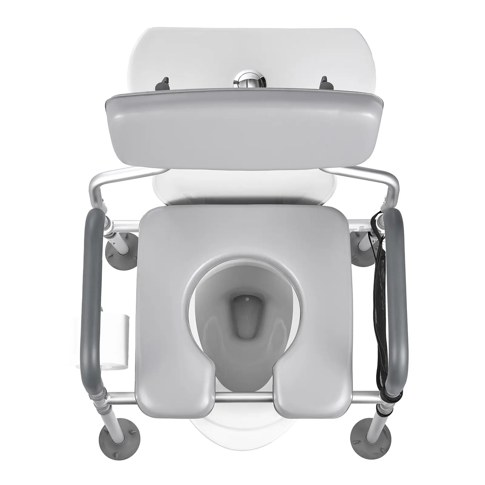 Bedside Commode Chair, Portable Toilet and Raised Toilet Seat with Padded Seat Backrest, 500 lbs Load Capacity, 500 lbs/227 kg Max Weight Capacity, Detachable 5L Bucket