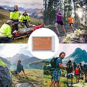 Emergency Mylar Thermal Blankets-Space Blanket Survival Kit Camping Blanket (4-Pack). Perfect for Outdoors, Hiking, Survival, Bug Out Bag, Marathons or First Aid