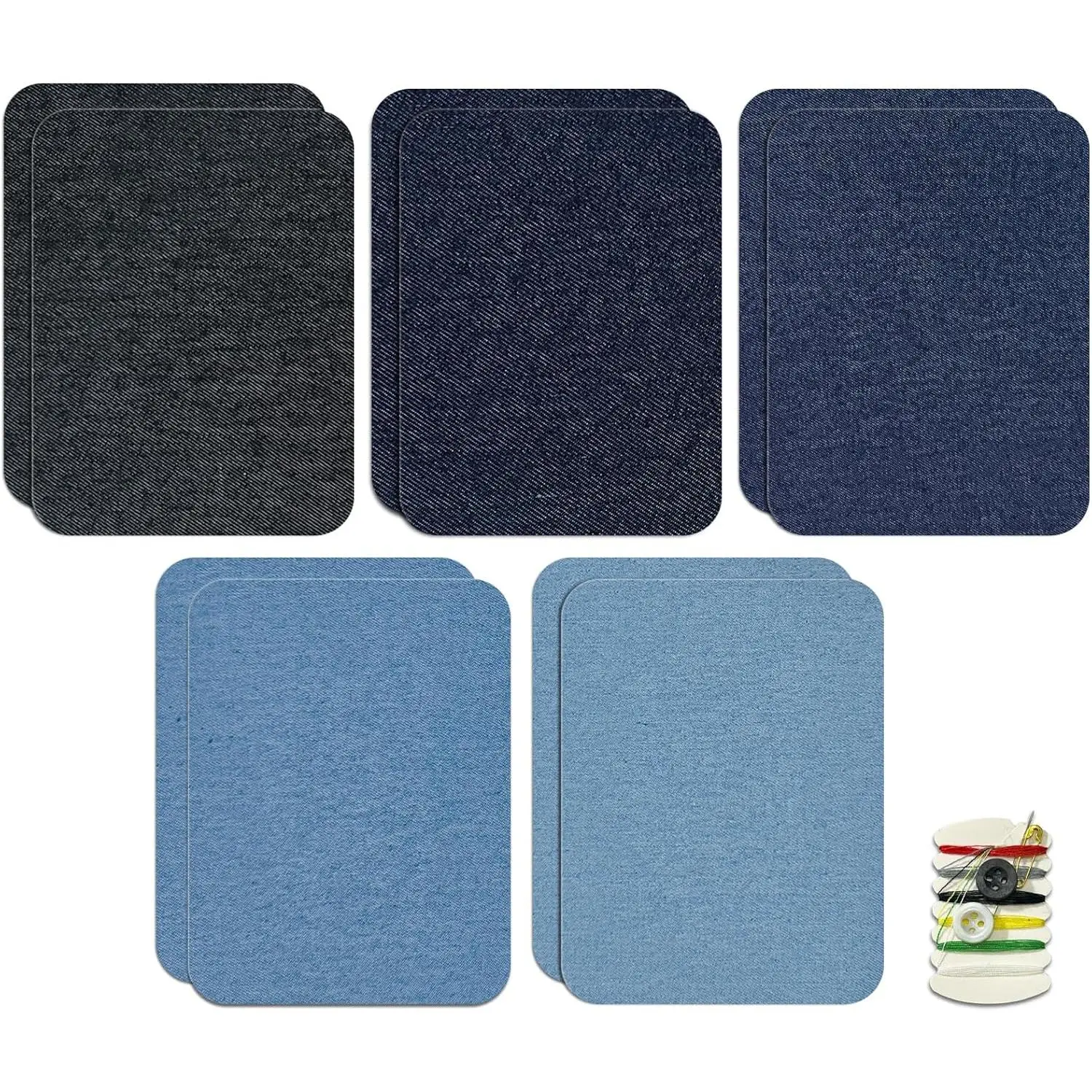 10 count 3-3/4" by 5" Denim Iron  Patches for Jeans from Inside & Outside