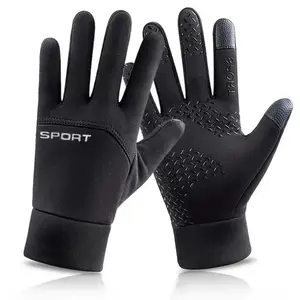 Unisex Suede Winter Sports Gloves, Trending Windproof Touch Screen Thermal Hand Warmers, Anti-Skid Soft Fleece Lined Cold Weather Gear, Flexible Conductive Finger Design, for Cycling, Jogging & Daily Outdoor Cold Activities