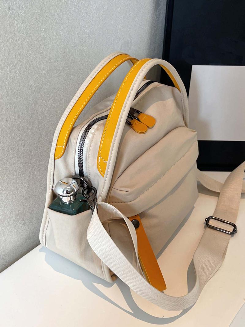 Niche design simple and casual daily commuter bag, small fresh contrast color handbag messenger bag, fashionable and trendy versatile multi-color optional, suitable for daily commuting, shopping, etc., Everyday Shoulder Bag