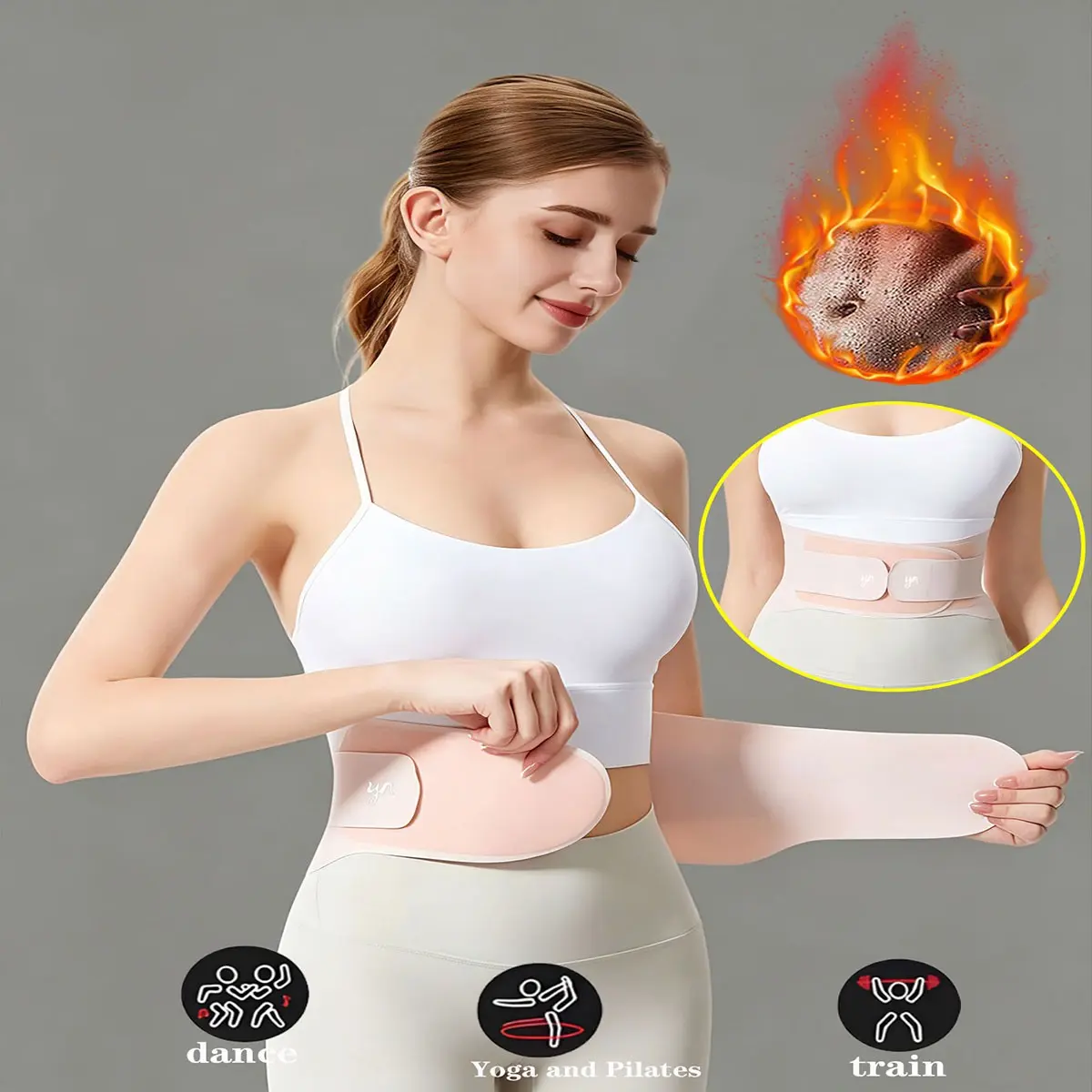Lightweight Breathable Support Waist Belt for Men and Women, Yoga Training Belt, Invisible Compression Waistband, Fitness Shapewear, Sweat Belt