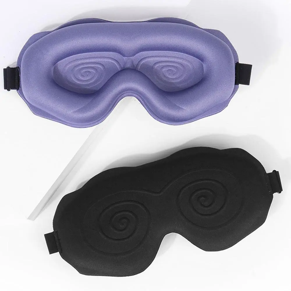 3D Contoured Sleep Eye Mask - No-Pressure Light Blocker, Soft Padded Polyester Fabric, Adjustable Strap, Lightweight, Gentle Wash Travel Nap Blindfold for Flight, Office Rest