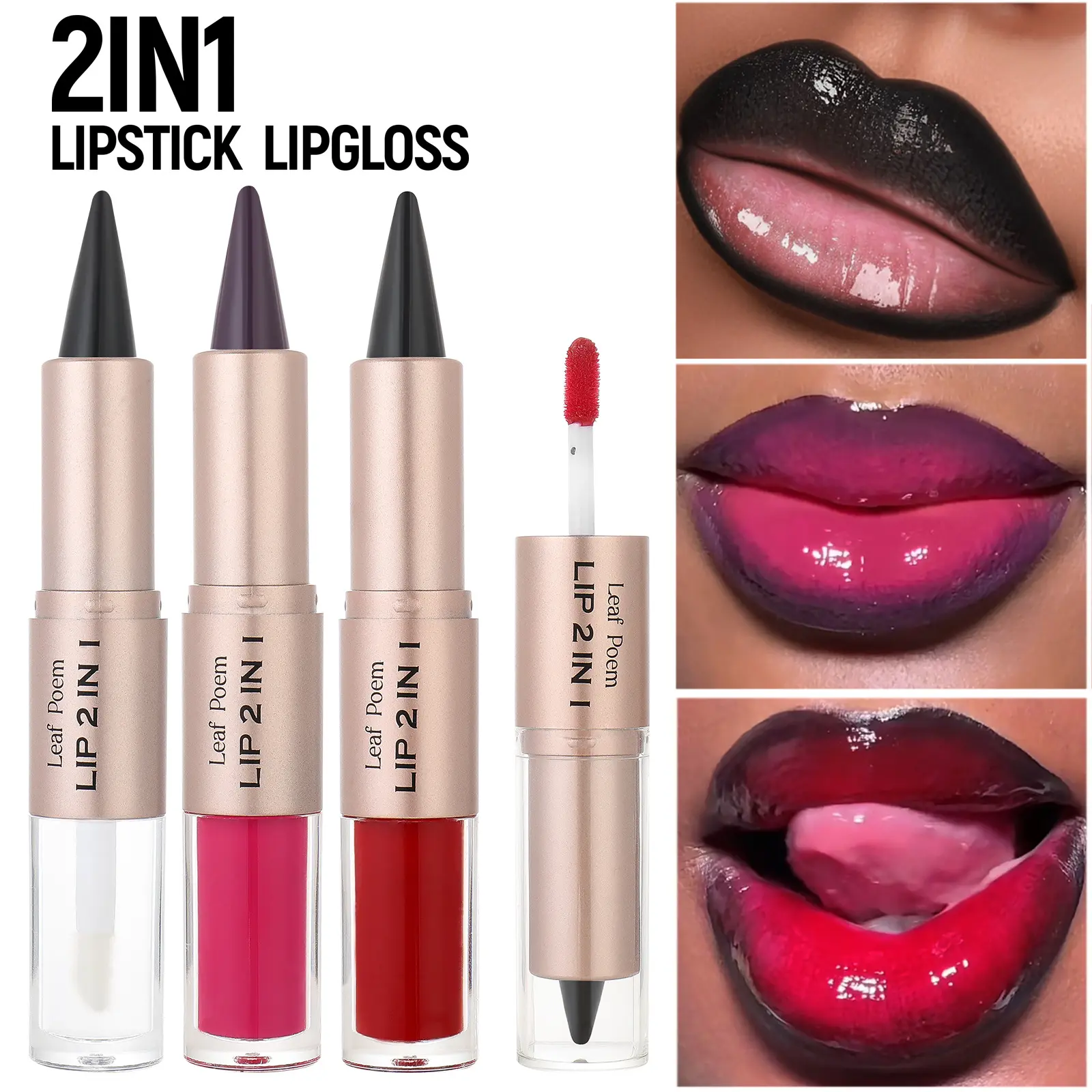 Lipstick, lip liner, lip gloss, dual-ended two-in-one makeup, matte contour lipstick, mirror lip gloss, lip glaze