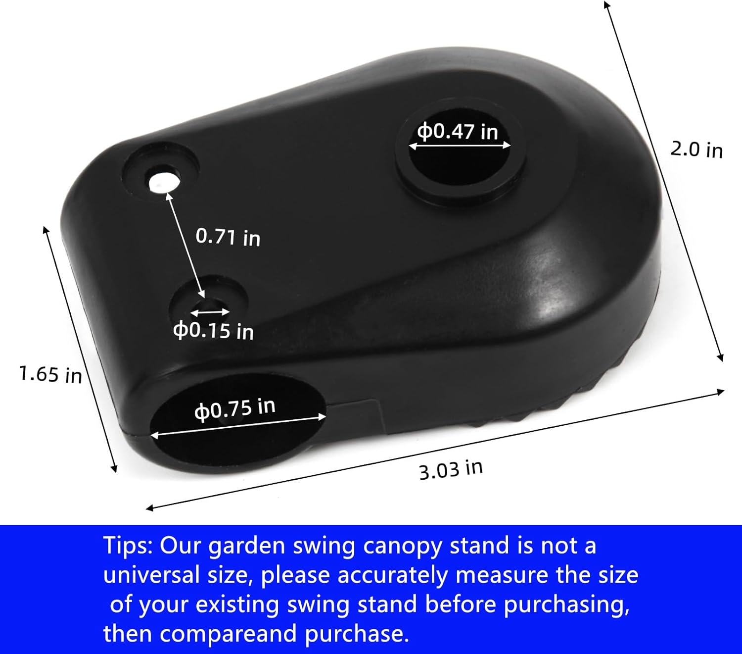 Porch Patio Outdoor Garden Swing Canopy Replacement Plastic Fittings to Attach Frame 2 count (QQPJ-A) Porch Patio Outdoor Garden Swing Canopy Replacement Plastic Fittings to Attach Frame 2 count (QQPJ-A)