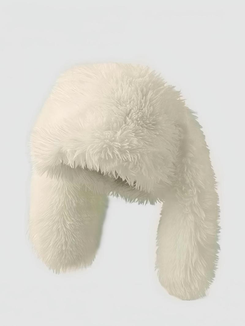Funny Cute Long Bunny Ears Plush Hat, Warm Ear Protection Fisherman Cap, Halloween Party Costume Accessory, All Seasons Fashion