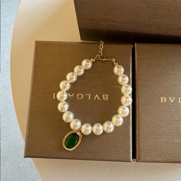 Luxury Pearl Pet Necklace, Cute Cat Dog Collar with Gem Pendant, Adjustable Pet Jewelry for Small Dogs Cats, Fashion Pet Accessory for Photoshoot Party