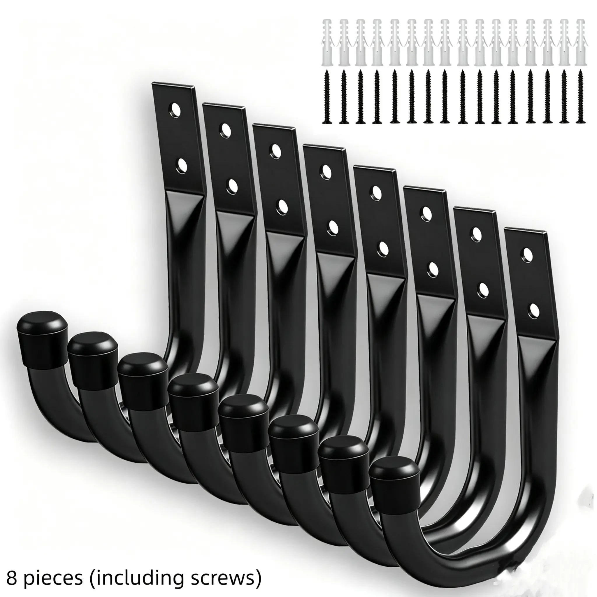 Space-Saving Metal Wall Hook, Large Garage Storage J-Hook, Wall-Mounted Organizer for Tools, Wires, Ladders, Bags