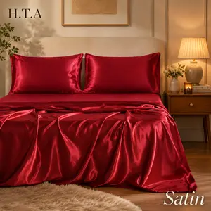 [Deals for You Days] NTBAY 3/4-Piece Satin Bedding Set – Queen/King, Ultra Soft & Silky, Envelope Closure Pillowcases, OEKO-TEX Certified, Anti-Acne, Frictionless Hair & Skin Care