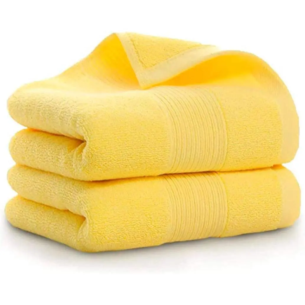 Bathroom Hand Towels (14x30 inch), Home Soft Cotton Super Soft Highly Absorbent Hand Towel for Bath, Hand, Face, Gym and Spa,(Yellow 2 Pack)