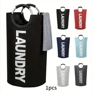 Large Laundry Basket, Collapsible Laundry Bag, Freestanding Tall Clothes Hamper, Foldable Washing Bin, Space-Saving Storage Solution