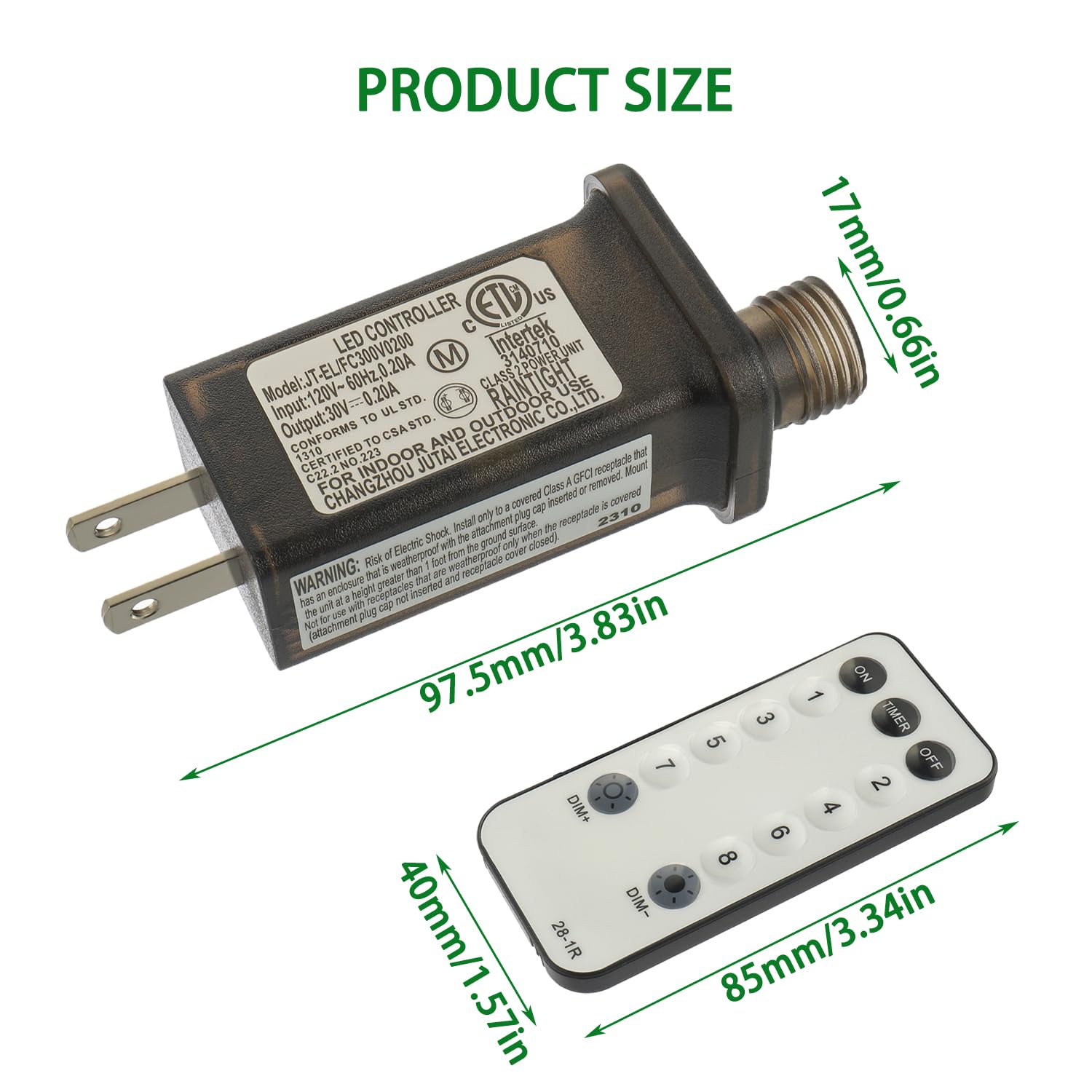 30V 6W 8 Mode LED Controller with Memory Function and IR Remote Control Low  Transformer for Holiday String Lights,not Fit for 8 Mode with Control Box and 1 Mode String Light(1 pcs)