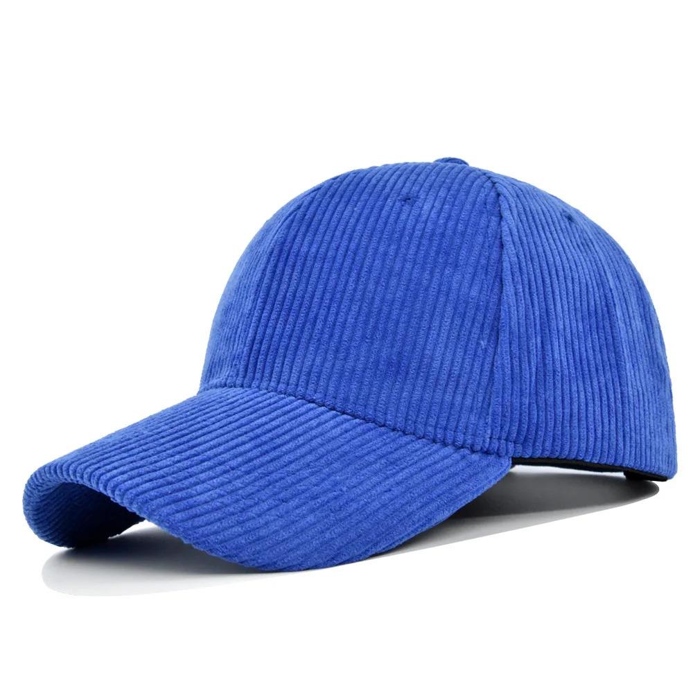 Solid color corduroy ins baseball cap Korean version versatile face enhancing small curved eave street duckbill cap