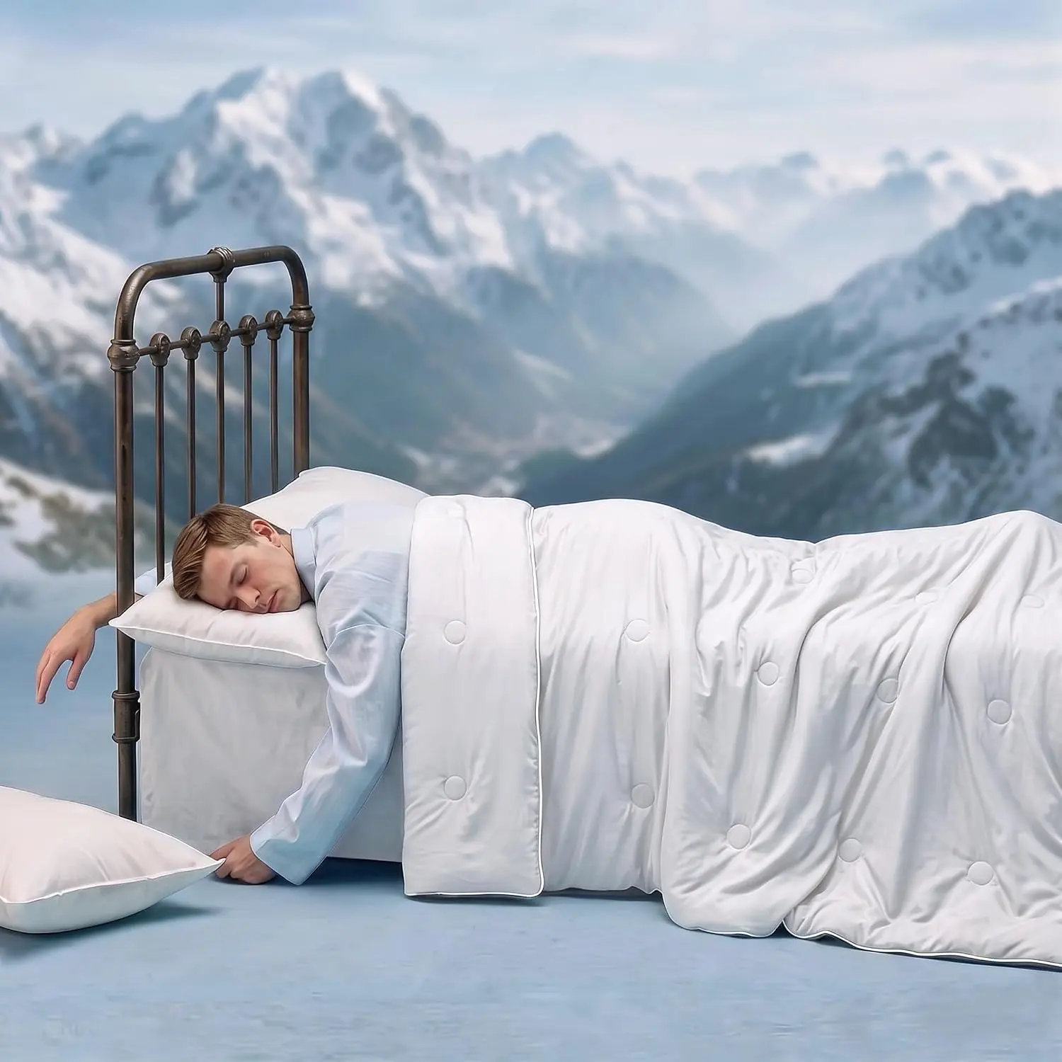 Cooling Comforter Queen Size with Japanese-Sided Cold Tech |   Summer Cooling for Hot Sleepers,Soft Silk,Ice Breathable,Lightweight Comforter for Sleeping,Thin Bedding