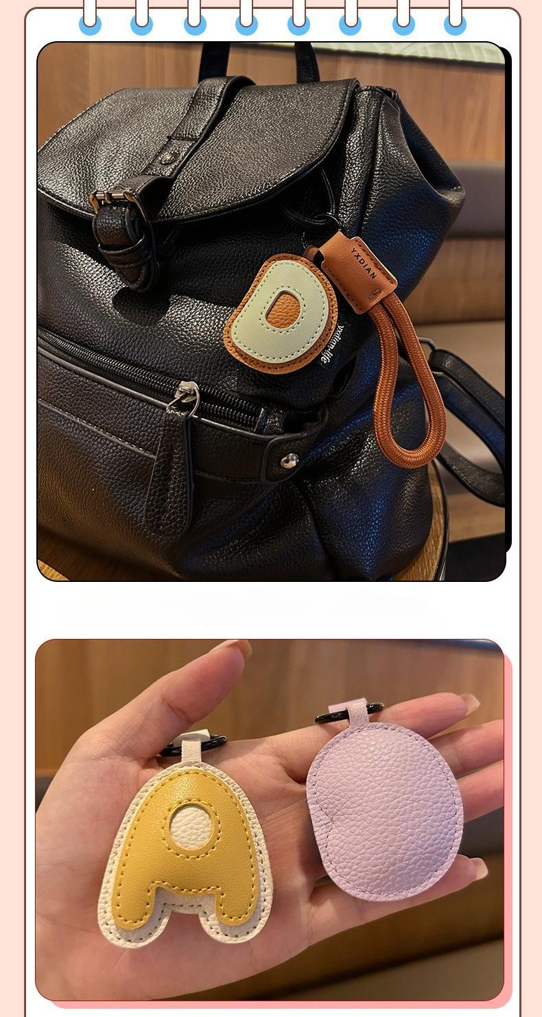 Elechobby Initial Keychain,26 Leather Alphabet Letters keychain For Women Handbag Charm Gift for Sister Besties