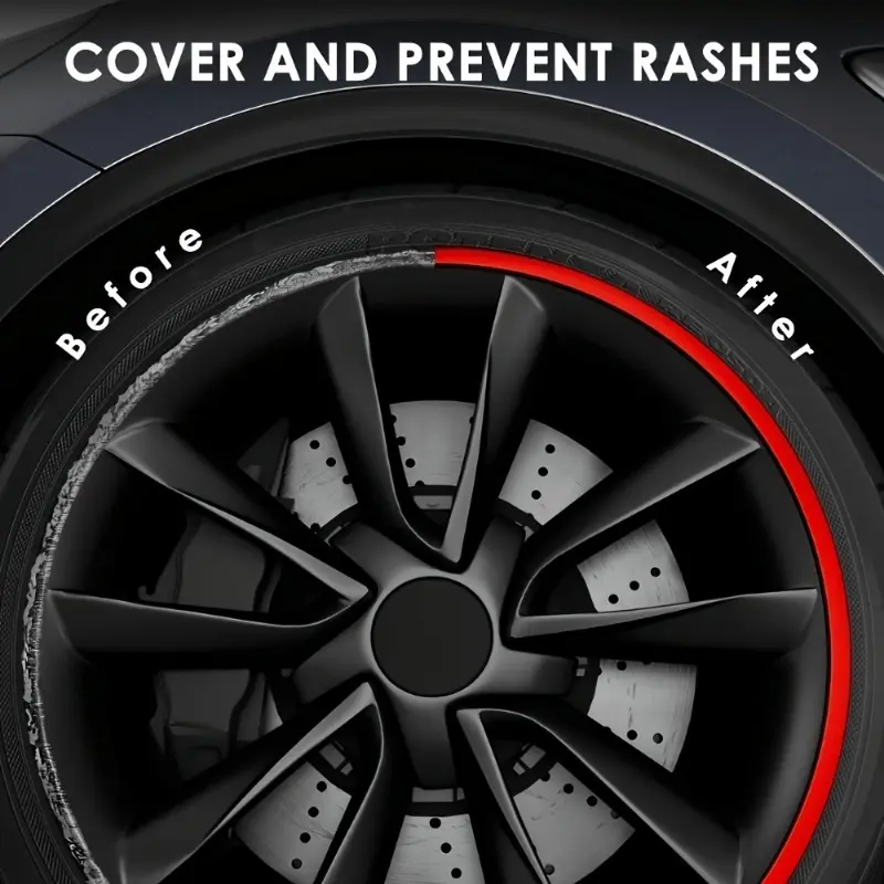 [Wheel Rim Protector] Car Wheel Rim Protector - Rubber Scratch-Resistant Collision Edge Guard, Universal Alloy Wheel Protector, Easy to Install, Durable and Stylish Design, Enhances Vehicle Protection, Vehicle Wheel Protection, High-quality Material