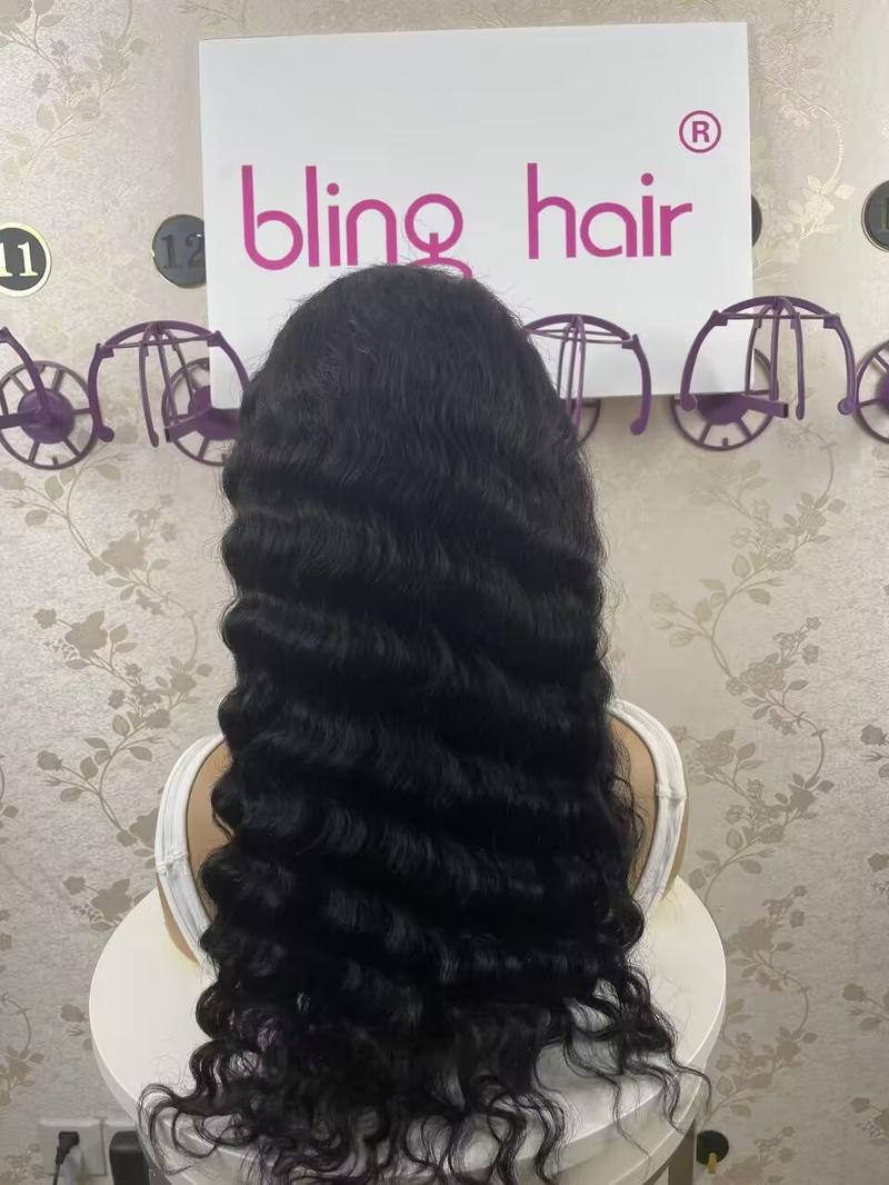 Bling Hair Glueless Wigs Deep Wave Human Hair Wig 6x4 Pre-Cut Curly Water Wave 5x5 7x5 9x6 Lace Closure Wigs 180% Density Ready Go Wigs For Women