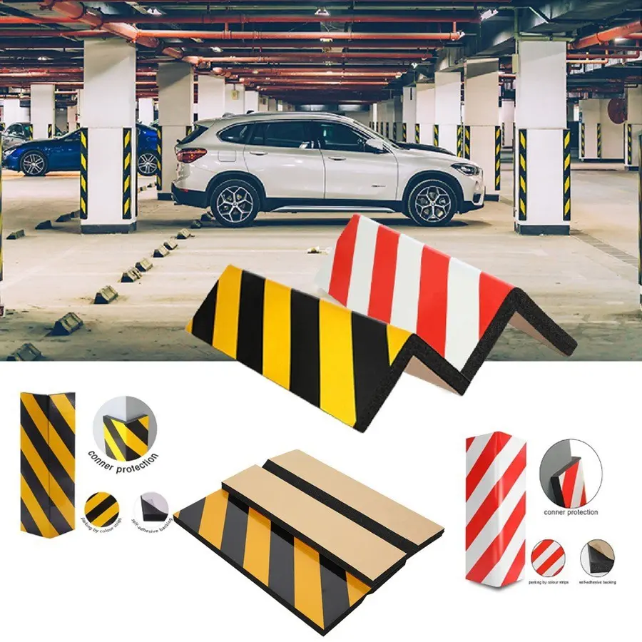 Yitape Garage Wall Bumper, Thick Rubber Foam Protector, Anti-Collision and Scratch-Resistant, Reflective Design for Parking Lots