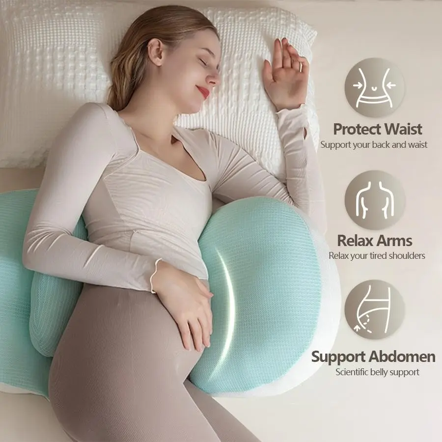 Ergonomic U-Shaped Maternity Pillow for Side Sleepers, Pregnancy Support Cushion with Lumbar Support, Soft & Comfortable, Maternity Supplies