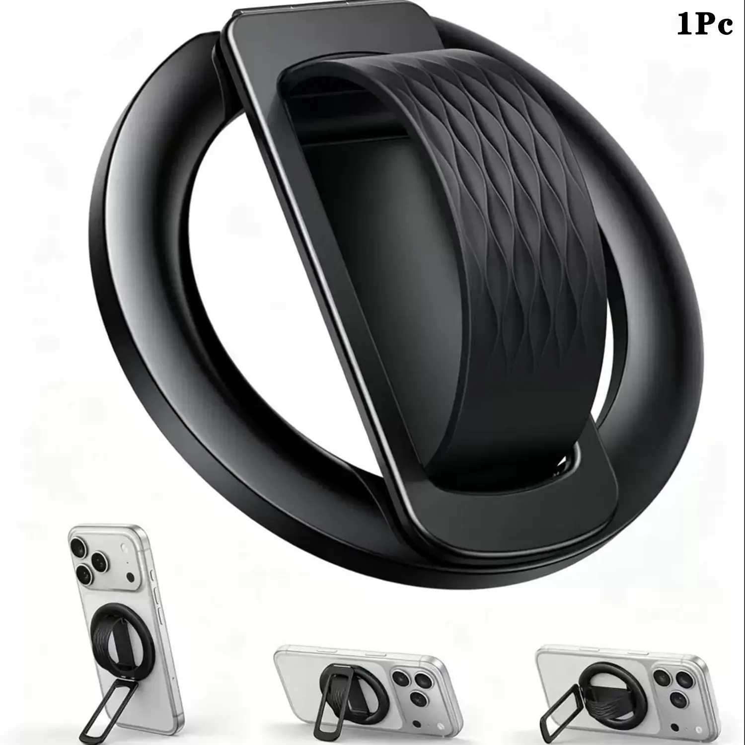 Magnetic Phone Grip for Magsafe, Comfortable Silicone Finger Loop, Durable Zinc Alloy Phone Holder Stand, Compatible with iPhone & Android, Multiple Colors, Phone Accessory
