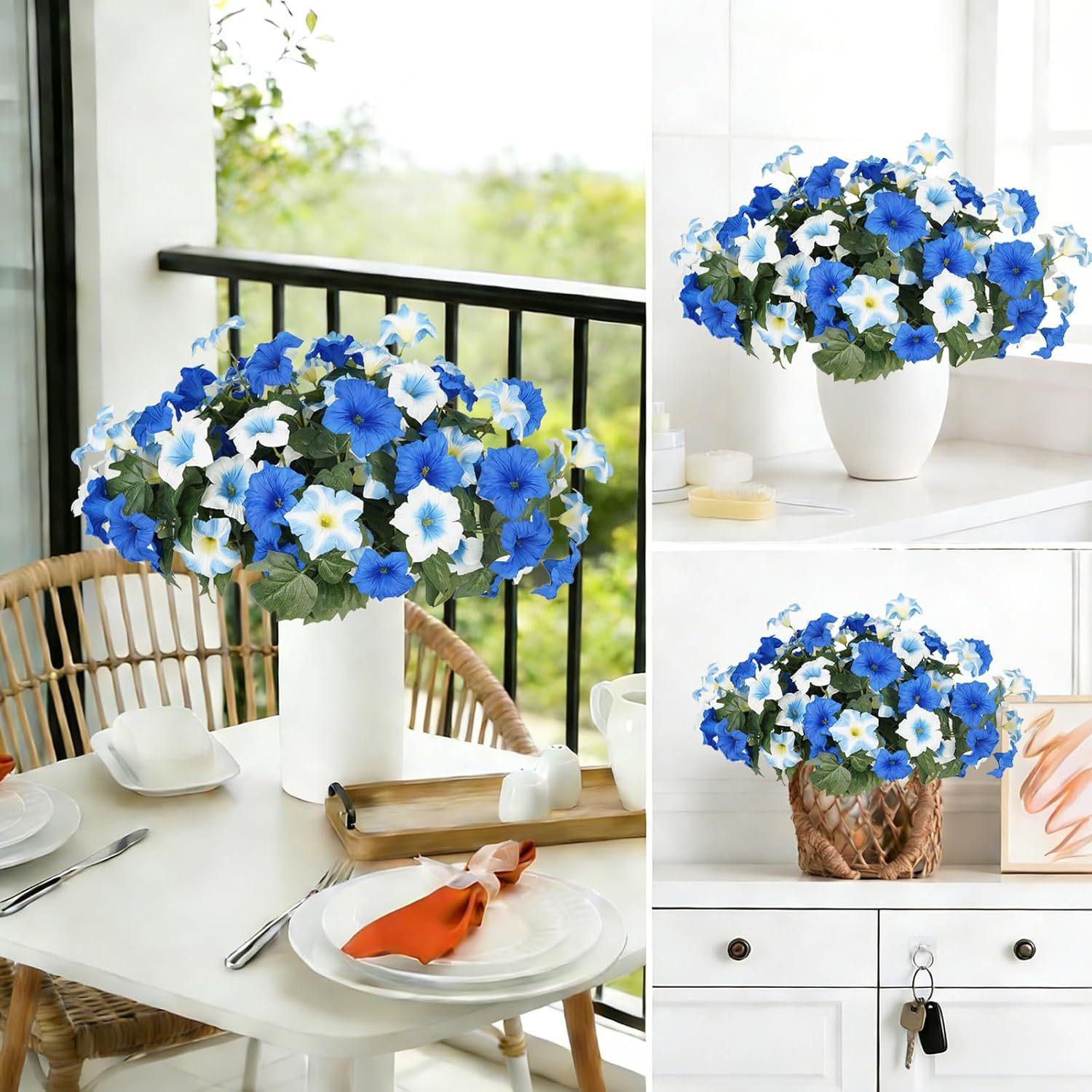 Artificial Fake Flowers Plants for Outdoor Decoration,2PCS Faux Decorative Flower for Home Garden, Porch, Window Box & Yard,Spring/Summer Artificial Flower Plant for Seasonal Celebrations