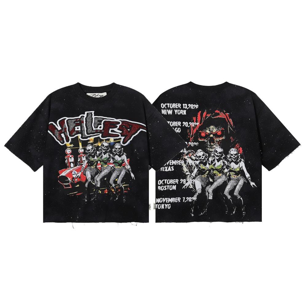 Retro Y2K BKYS Hip Hop Streetwear T-Shirt, Vintage Washed Heavyweight Bling Rhinestone Glitter Print, Loose Casual Unisex Cotton Short Sleeve Tee