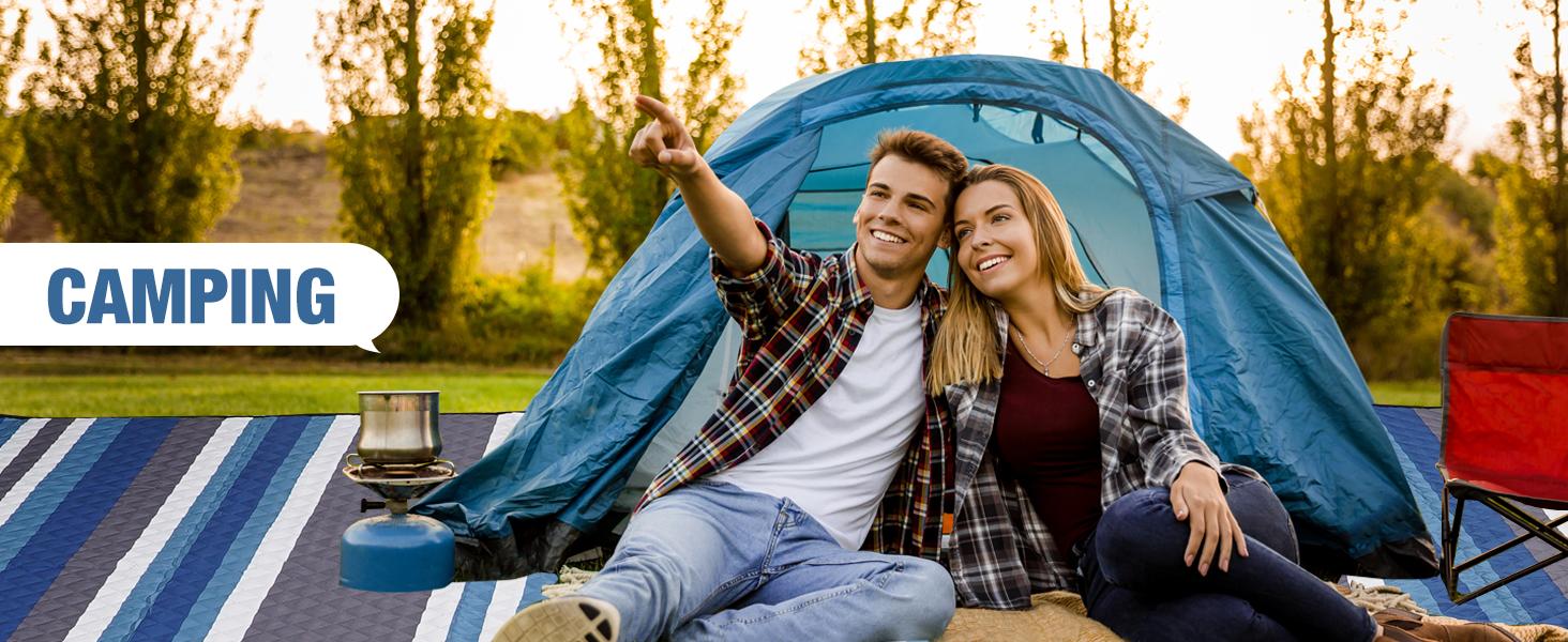 Picnic Blankets Outdoor - 80"x80" Waterproof Beach Blanket, Machine Washable 3-Layer Foldable Park Mat with Sandproof Backing for Grass, Hiking, Travel, Concerts, Indoor (BlueStrip) Picnic Blankets Outdoor - 80"x80" Waterproof Beach Blanket, Machine Washable 3-Layer Foldable Park Mat with Sandproof Backing for Grass, Hiking, Travel, Concerts, Indoor (BlueStrip)