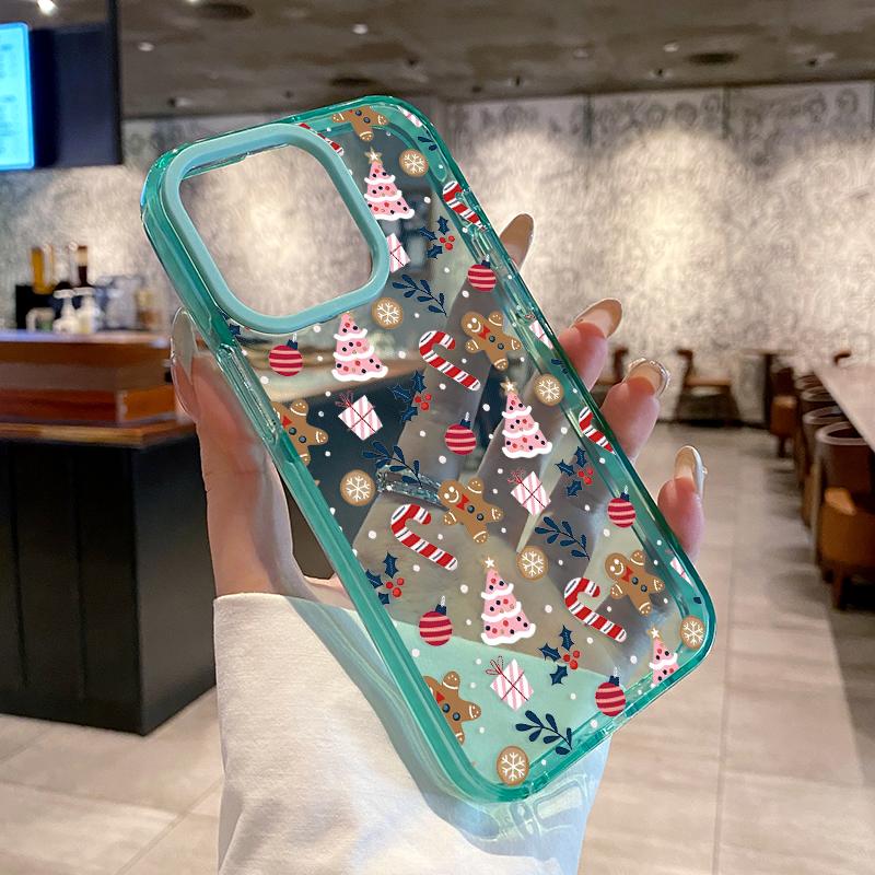 Phone Case for iPhone 17 Air  16 Plus 15 Pro Max 14 13 12 11 Christmas Whimsy Pattern Non-Yellowing Shockproof Soft Silicone Transparent Cover