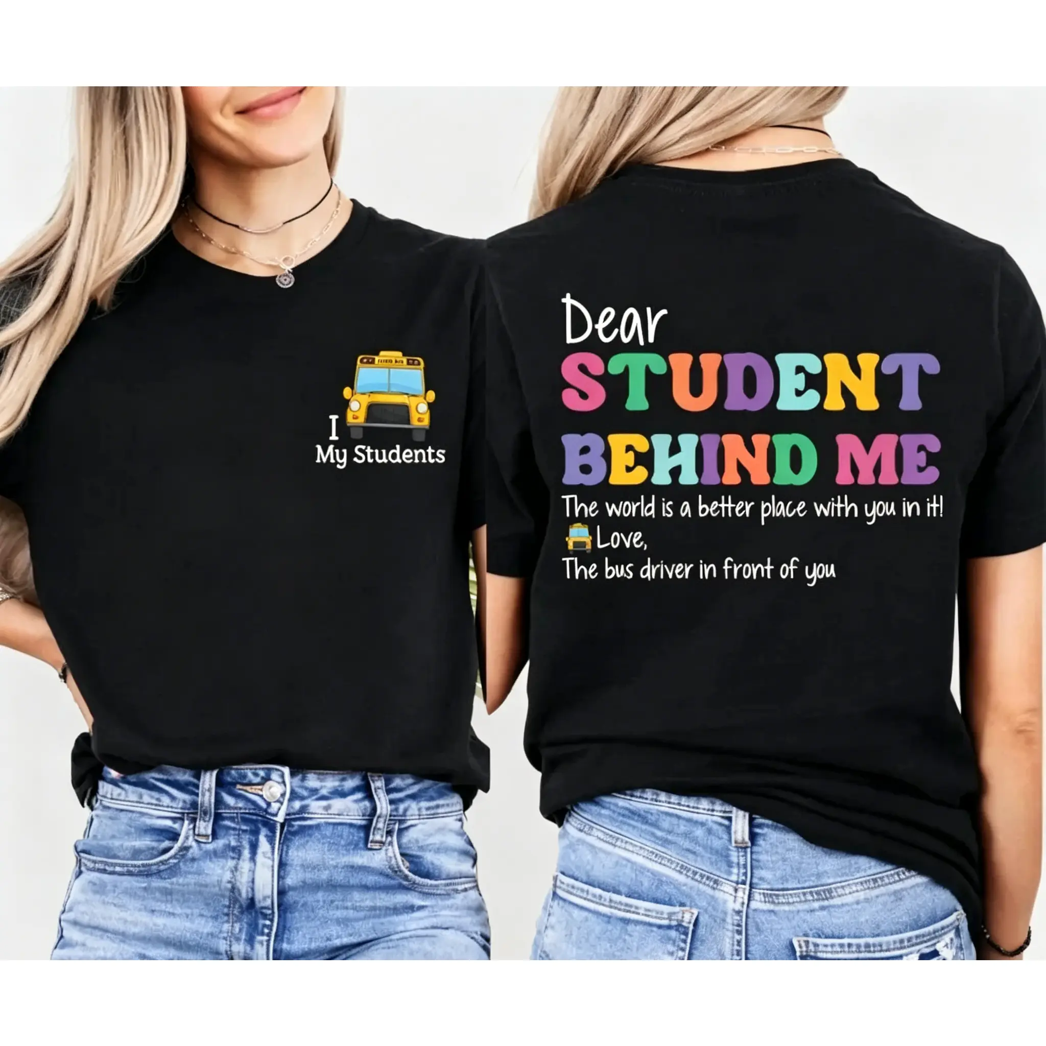 Women's Bus Driver Casual T-Shirt - School Bus Driver Appreciation Gift, Customized Transportation Uniform Tops, Back to School Team Beach Wear