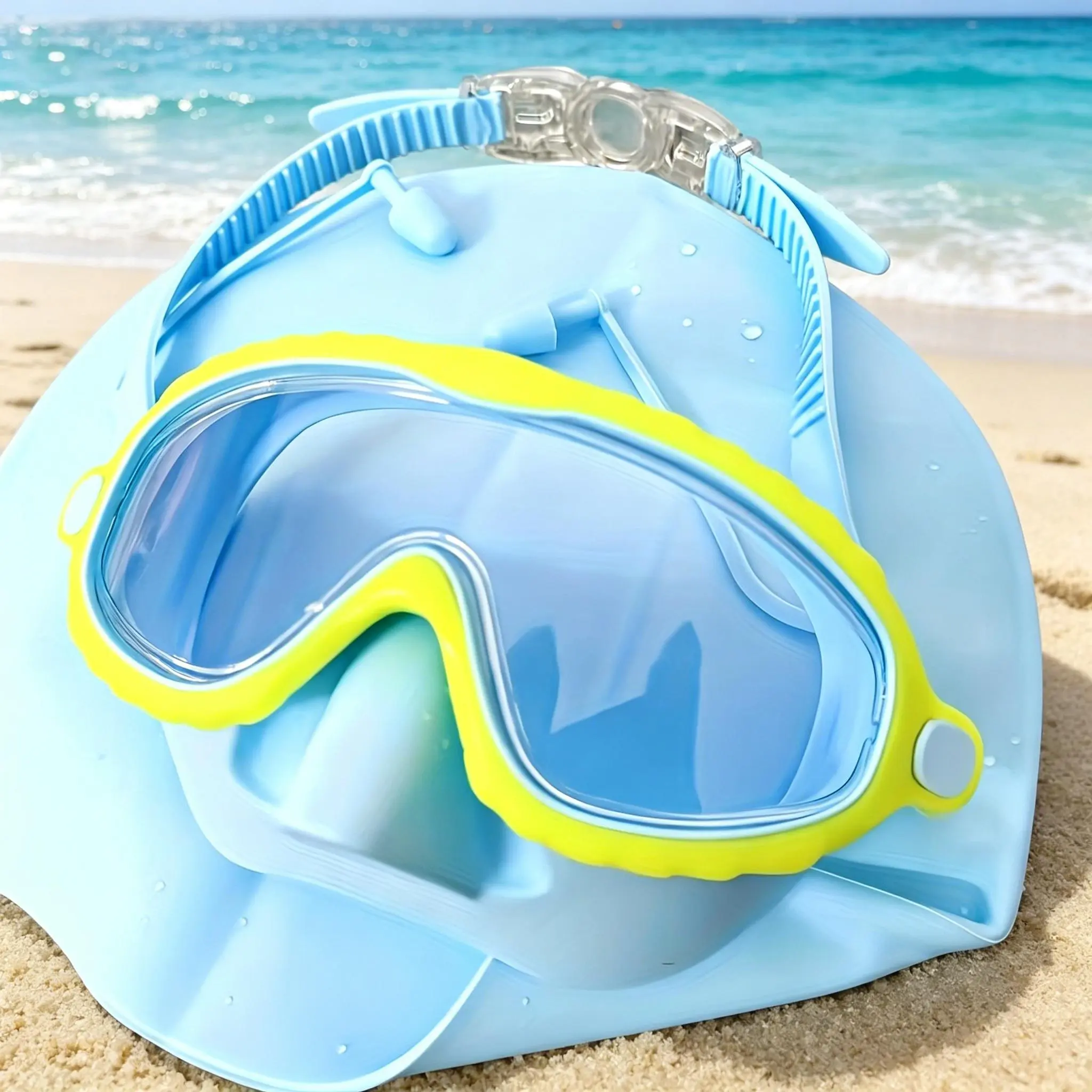 Oversized Anti-Fog Swim Goggles, HD Clear Swimming Goggles with Comfort Silicone Cushion, Adjustable Strap for Outdoor Beach Pool Swimming