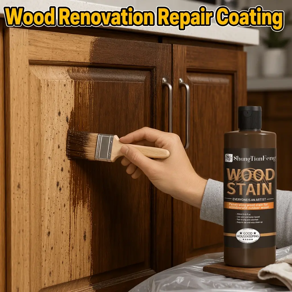 8.45oz/3.38oz Wood Stain Low Odor & Non-Toxic, Fast Drying Wood Stain Or Indoor & Outdoor Furniture, Cabinets And More, Multiple Finishes Indoor And Outdoor Wood Teak/black/ Walnut/ Grey/ Dark Oak