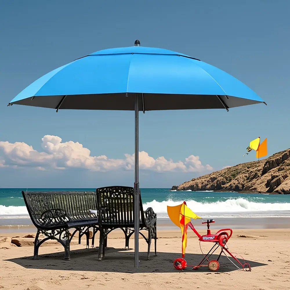 78.74in*77.56in*70.87in Heavy-Duty UV Protection Outdoor Sun Umbrella - Lightweight and Foldable with Manual Open/Close, Suitable for Camping, Beach, Fishing, and Picnics |   Stylish Patio Accessory |   Durable Outdoor Gear, Patio Umbrella T03244-1