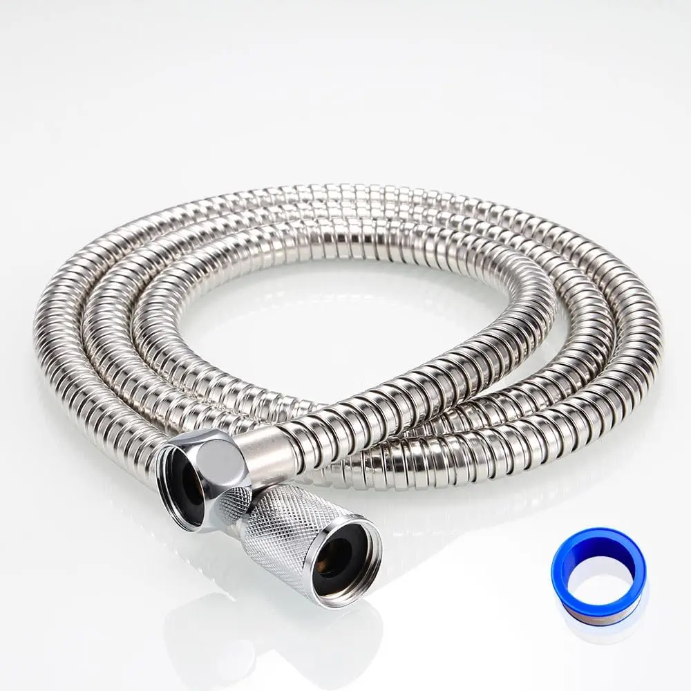 Shower Hose 60 Inches Stainless Steel Handheld Shower  Hose  with Brass Nut Long Fexible Shower Hose Extension