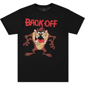 LOONEY TUNES Mens Group Shirt - Bugs Bunny Marvin and Taz Tee - 90’s Classic T-Shirt Looney Tunes Taz "Back Off" Angry Tasmanian Devil Graphic T-Shirt| Retro Cartoon 90s Fan Tee