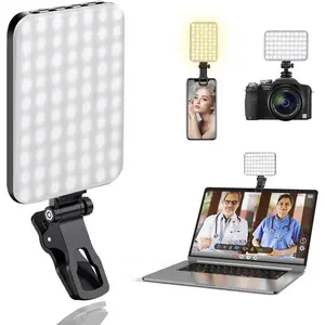 60 LED Rechargeable Clip-On Selfie Fill Light, CRI97+ 3 Modes Portable Video Light for Makeup Live Streaming pickleball paddle decoration