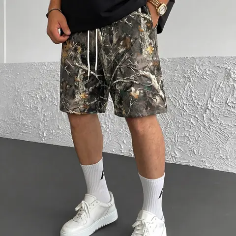 Men's Outdoor Camouflage Print Casual Gym Shorts, Loose-Fitting, All Seasons, Comfortable and Stylish, Perfect for Daily Wear, Sports Casual Shorts