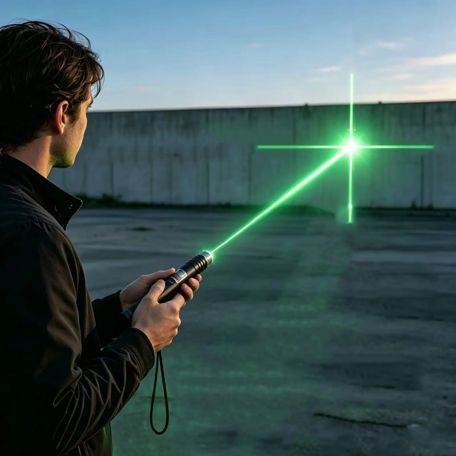 Crosshair Laser Pointer, High Precision Outdoor Locator, 2200m Range, Metal Grip, Adjustable Focus, Durable, Multi-Use Tool