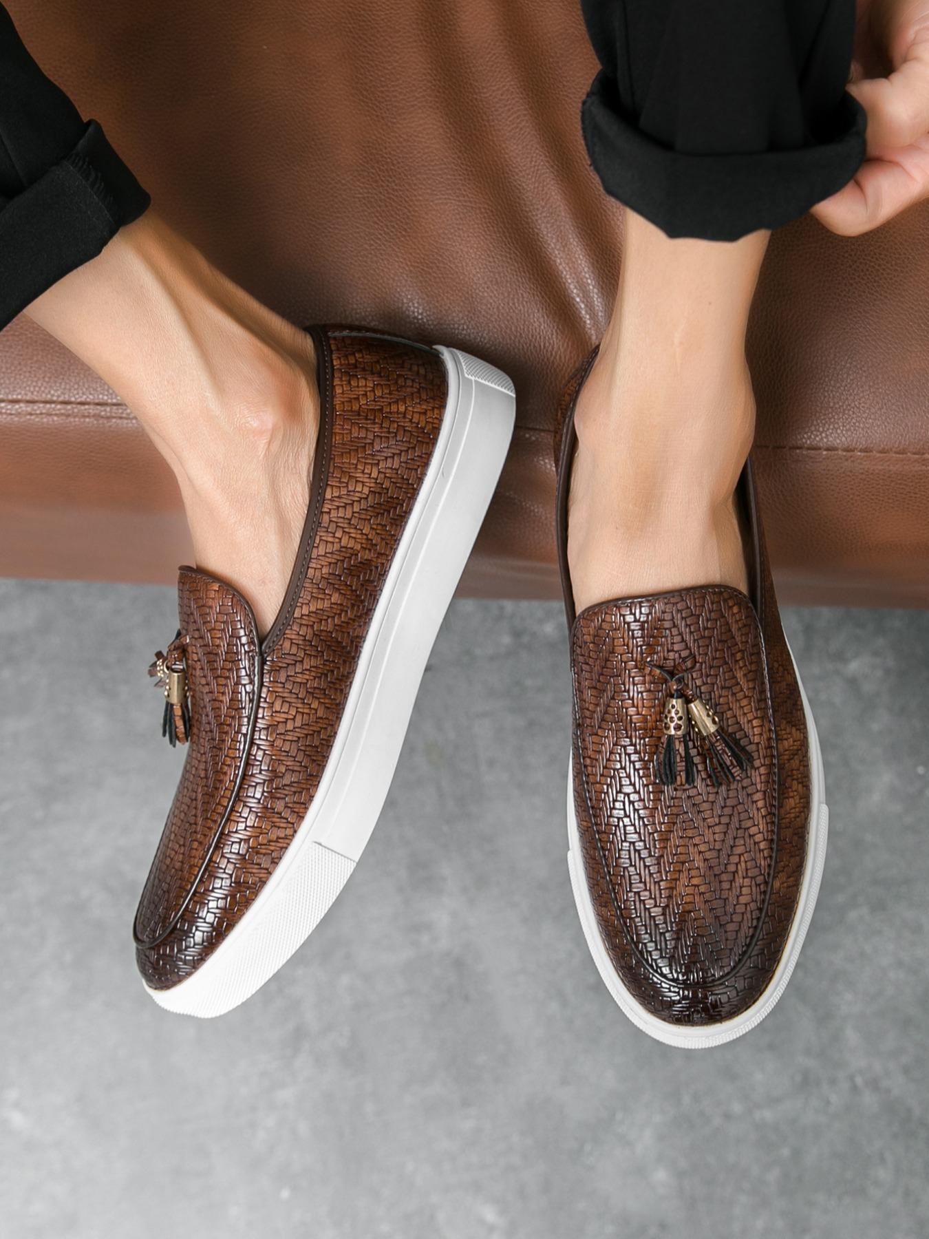 Men's Fashionable Plain Color Slip-on Loafers, Low Top Loafers, Casual Comfortable Flat Shoes for Daily Wear, Lightweight Breathable Shoes for All Seasons, Boy