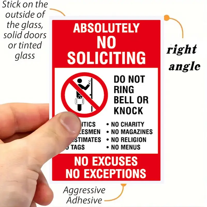 5-Pack Doorbell Warning Stickers, Waterproof & Tear-Resistant, Easy-To-Remove, Ideal for Doors Windows Vehicles, 3.1x4.7 Inches