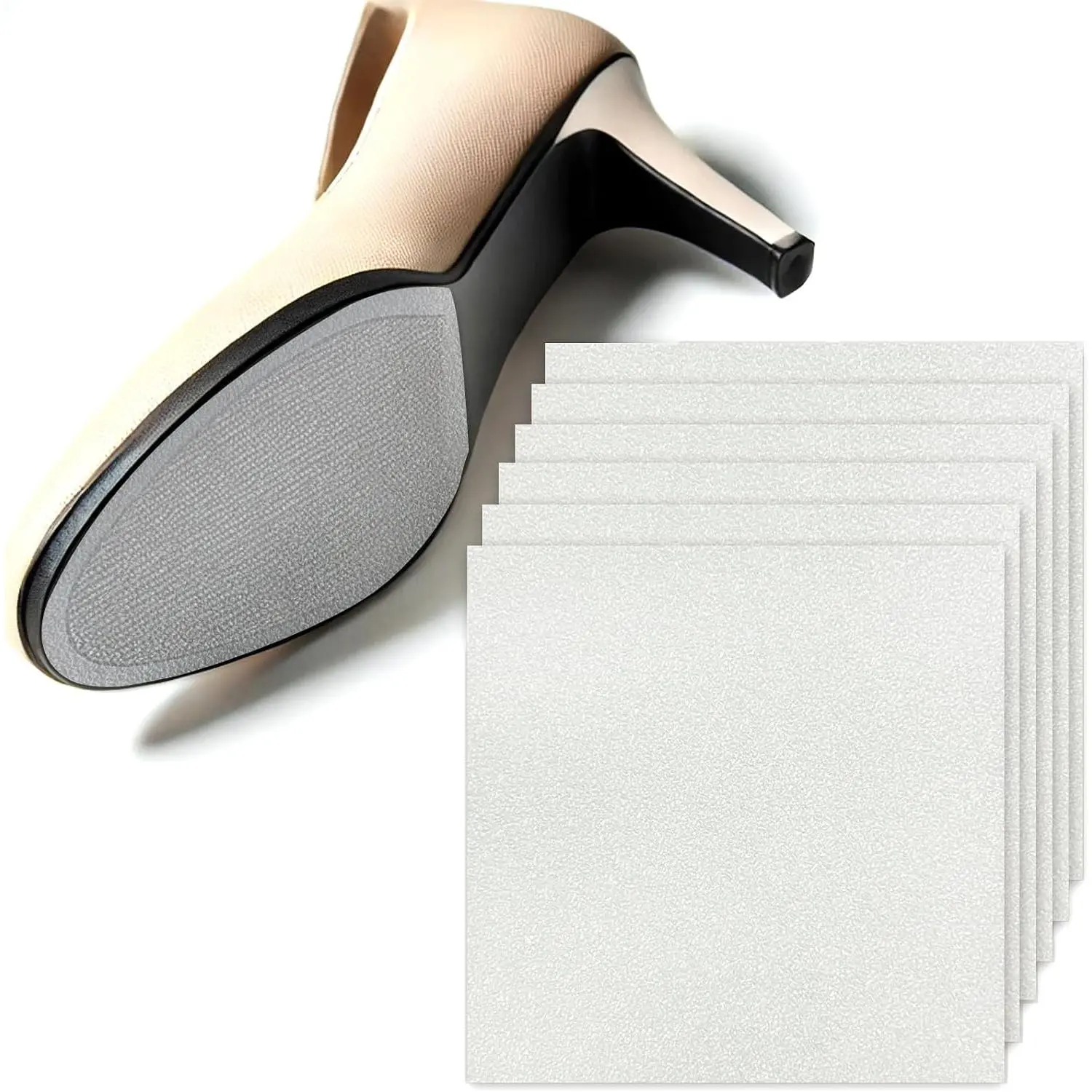 Shoe Care Kits 6 Pack Sole Protector Stickers for High Heel Shoes - Clear CL Compatible for Christian Louboutin Red Bottoms -  Fit for  Heels, 10x10cm Sheets