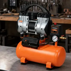 ARCH 1.5HP 2 Gallon Oil-Free Quiet Air Compressor, Portable Electric Mini Compressor for Home Garage Tire Inflation, Pneumatic Tools, Spray Painting, Nail Guns, Airbrushing, Automotive Maintenance, DIY Workshop, Black+Orange/Orange Steel Options