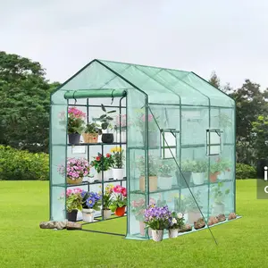 Portable Greenhouse for Outdoors, High Transparent PE Cover Plant Grow Tent, Heavy-Duty Rustproof Iron Frame Cold Resistant Waterproof UV Protection Plant Shelter, Outdoor Season Extension Greenho ﻿