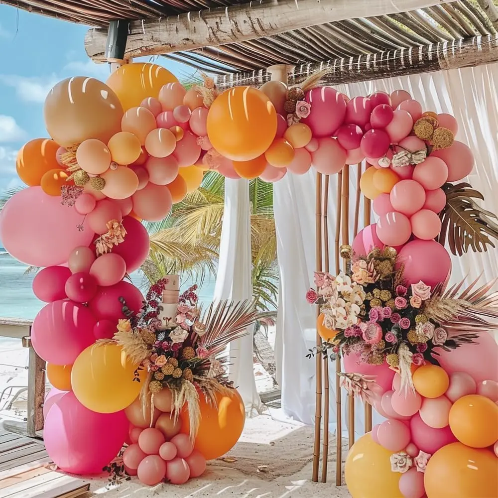 Yellow  Balloon Garland Double Stuffed Light   Peach Balloons Different Sizes Pastel Coral Balloon Arch Kit for Birthday  Shower Wedding Love Wildflower Spring Party Decorations