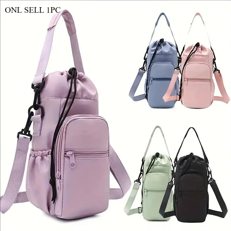 Water Bottle Holder with Strap 32oz 40oz Insulated Water Bottle Carrier Sling Bag with Crossbody Shoulder Bag Insulated Bottle Holders Drink Carrier