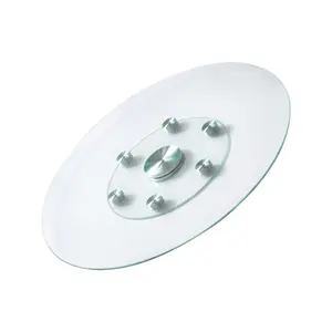 VEVOR 30 in Glass Lazy Susan Turntable, Tempered Glass Dining Table Centerpiece with 6 Rotating Wheels, 360 °   Smooth and Silent Spin Tabletop Rotating Tray, for Family Gatherings, Banquets & Weddings