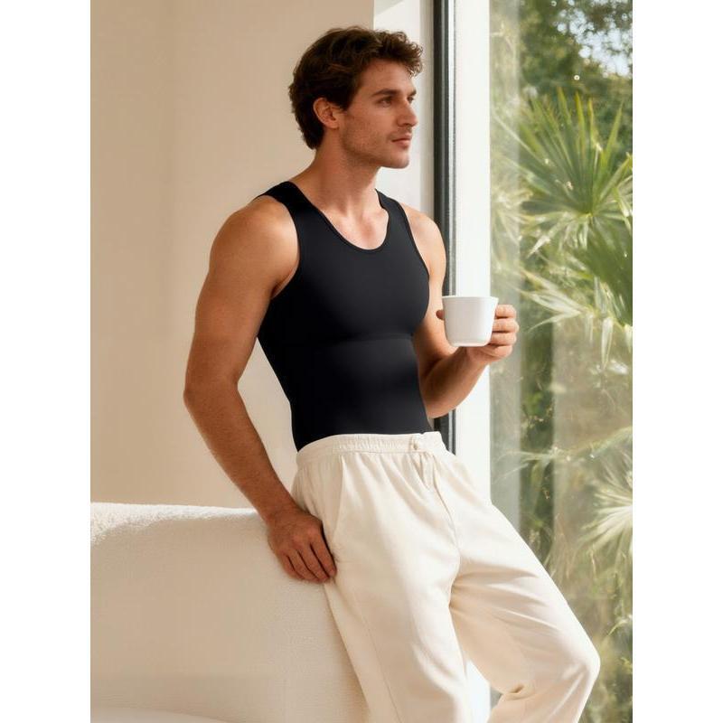 Men's Double layer Compression Vests, Tummy Control Shapewear, Hide Gynecomastia Body Shaper Seamless Tank Top Men's Double layer Compression Vests, Tummy Control Shapewear, Hide Gynecomastia Body Shaper Seamless Tank Top