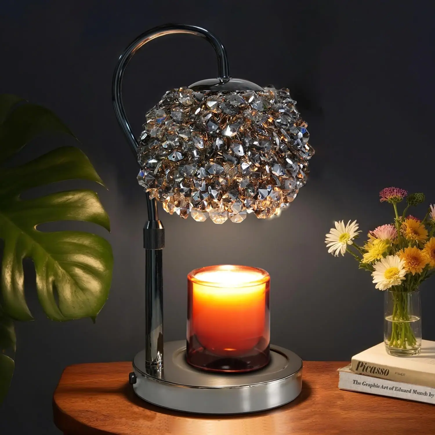 Luxury Candle Warmer Lamp with Timer & Dimmable Brightness,   Shade &  Base - Adjustable Wax Melt Warmer for  Decor